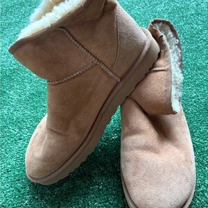UGG Classic Tan Boots with Logo Patch